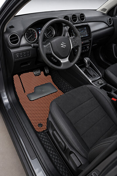 PASPASGRAFT Suzuki Siyah 8D Deri Tam Kaplama Havuzlu Oto Paspas + Taba EVA Çi...
