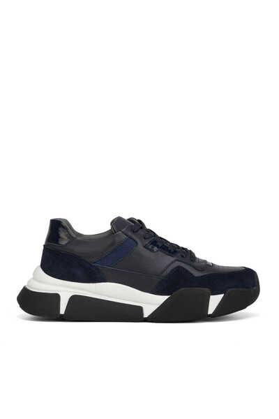 Tergan Lacivert Hakiki Deri Erkek Sneaker - E26I1AY57600-W32