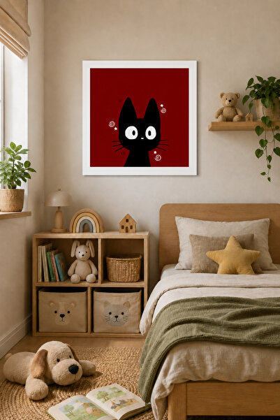 JHAAR Masa din MDF cu aspect de cadru modern „Şaşkın Kedi” - Masa din MDF cu ...
