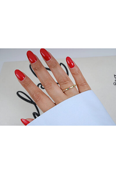 ATELİER TUĞBA Yzk582 Colorful Stone Thin Full-Turmaline Adjustable Ring