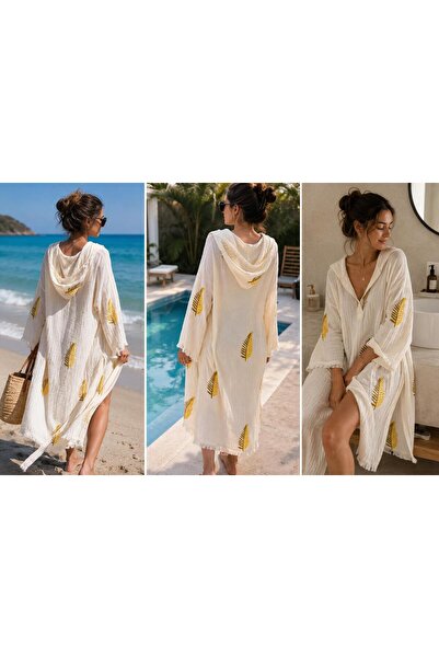 violet storee Muslin Cotton Bathrobe Bath,Beach,Pool Summer,Winter Hooded Bat...