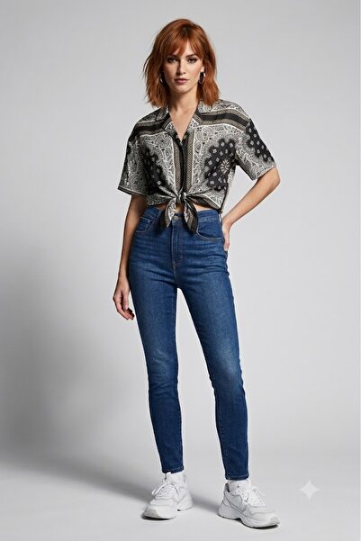 Levi's بنطلون جينز نسائي 721 بخصر مرتفع وقصة ضيقة-0421