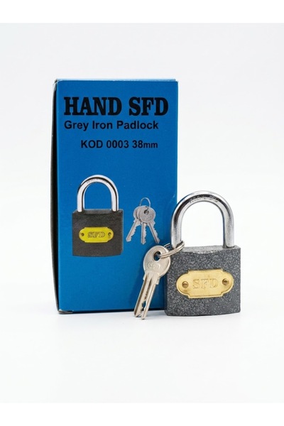Hand Sfd قفل حديدي أسود مقاس 38 مم مع 3 مفاتيح