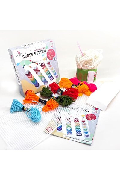 iCraft DIY Cross Stitch Bookmark Kit for Kids & Adults (Age 8+) - Includes Wo...