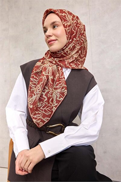 Silk Home وشاح ناعم من القطن والبوليستر بنمط زهرة الزنبق مضاد للانزلاق مقاس 9...