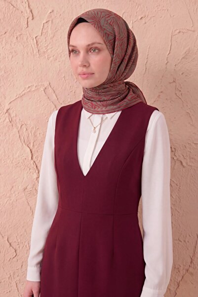 Silk Home Soft Scarf Lina Flora Dark Red 90X90