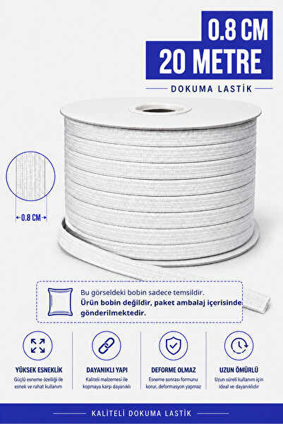 Morpheus Home Lastik Çamaşır Don Etek Bel Paça Bebe Lastiği Yassı Yumuşak 0.8...