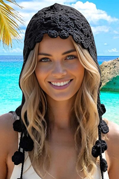 Mood Agenda Women's Floral Motif Knitted Bandana Beanie Bohemian Summer Hat