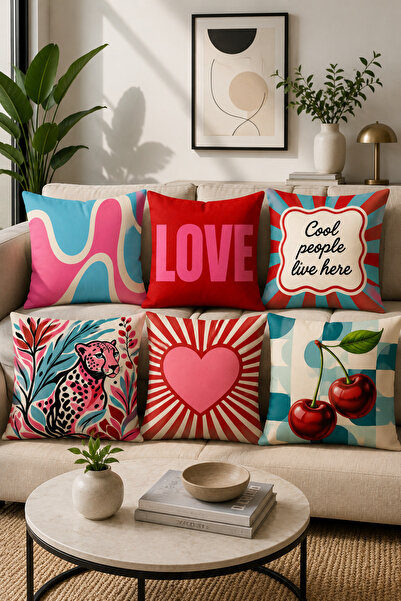 stellahomes Retro Pop Art Digital Printed Decorative Throw Pillow Cover Moder...