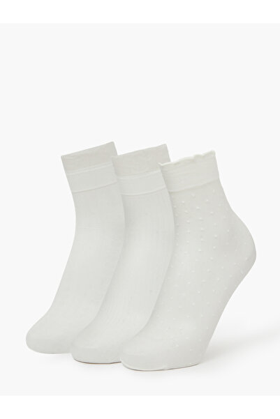 Styli Pack Of 3 - White Polka Dot Crew Socks
