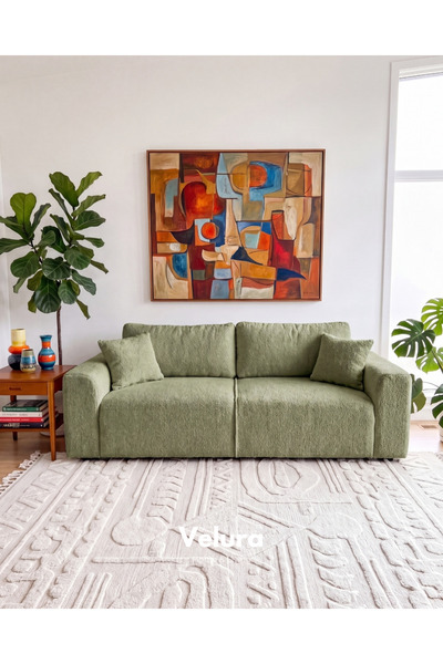 Velura Home & Living Sora 3'lü Kanepe & Üçlü Koltuk - Yeşil