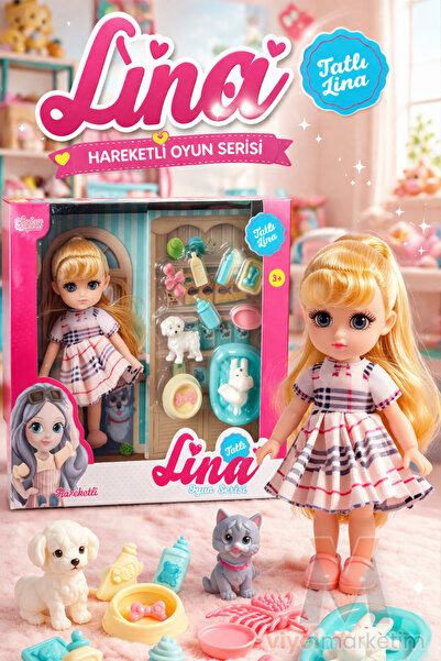 viyol marketim Tatlı Lina Bebek Oyun Seti – 15 cm Figür Bebek Kız Çocuk Oyunc...
