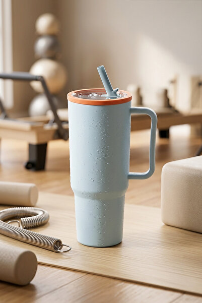 NESS HOME 1300 ml Big Mug Kulplu Pipetli Büyük Boy Suluk Matara