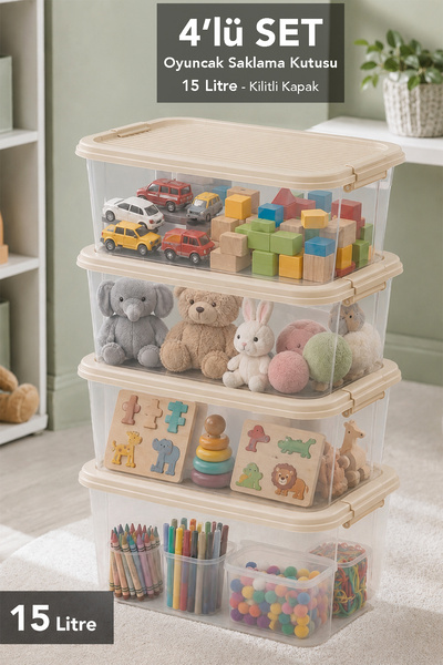 Meleni Baby 4-Piece Playroom Organizer - Children's Baby Toy Storage Box with...