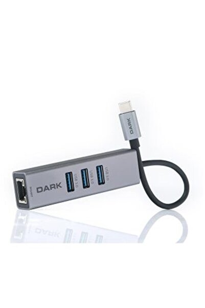 BSD Dark DK-AC-U31X3GL USB3.1 Type-C - 3xUSB3.0 HUB+ Ethernet جيجابت