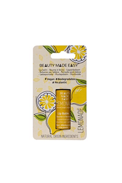 BEAUTY MADE EASY Balsam de buze vegan, fără plastic, Limonadă, Frumusețe simp...
