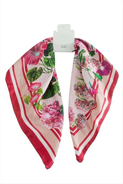 NY JOY Floral Patterned Zr Satin Scarf 50*50 cm