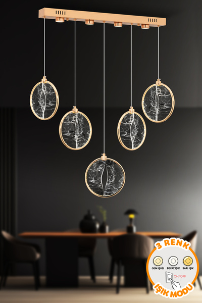 Capella Aydınlatma Modern Gold Kaplama 3 Renk Işık Özellikli Power Led Sarkıt...