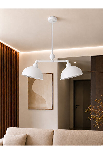 avizade NOVA 2'li Beyaz Metal Sarkıt Avize – Hareketli Başlıklı Modern Salon ...
