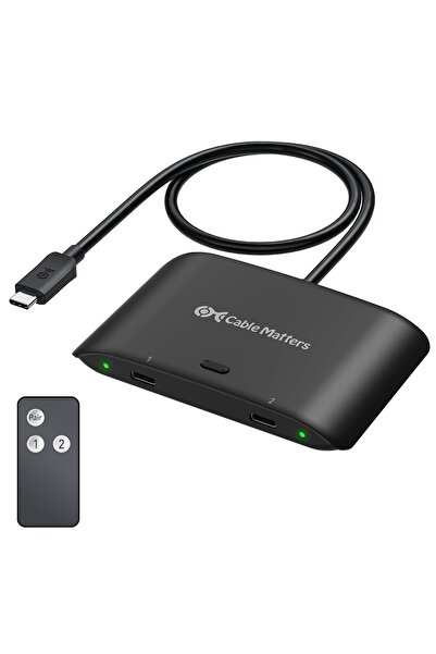 Cable Matters 20Gbps USB C KVM Switch for 2 Computers, 140W PD, Black | 8K@30...