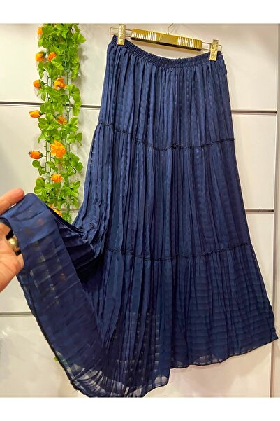 edu collection Self-Patterned Chiffon Skirt with Lining