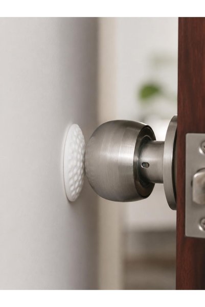 Busstier Self-Adhesive Silicone Door Handle Bumper Set of 4 Wall Protector Pads