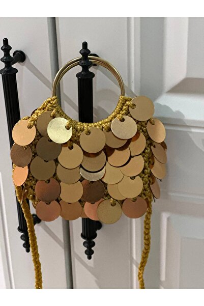 ARTTMACRAME Women's Sequined Hand-Knitted Bag – Stylish for Daily Use, Handma...