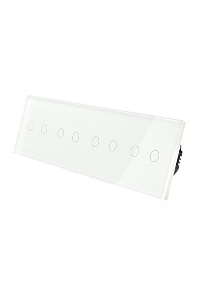 İNDUAL Întrerupător de lumină tactil din sticlă, cvadruplu (2+2+2+2), alb