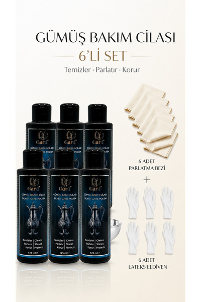 Gümüş Parlatıcısı ve Cilası 125 ml - Kararan Gümüş Bakım 6 Adet