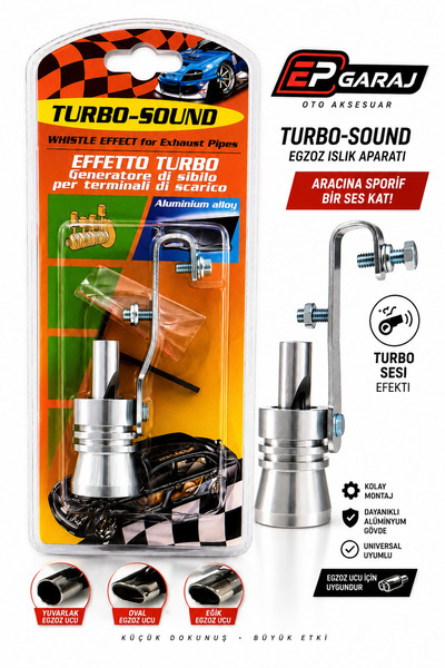 EP GARAJ OTOMOTİV ÜNİVERSAL BÜTÜN ARAÇLARA UYUMLU TURBO SOUND (Egzoz Ses Apar...