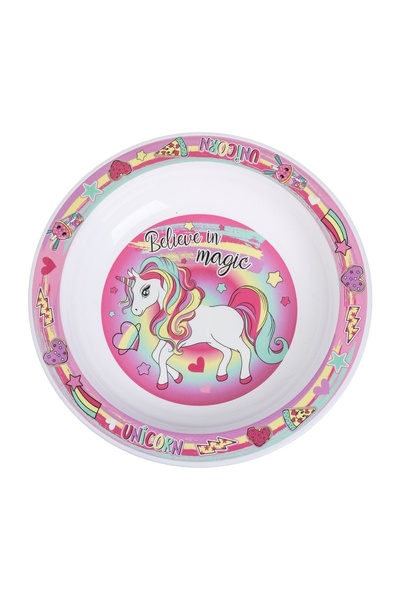 OEM Farfurie adâncă copii, model unicorn – masă mai ușoară pentru cei mici
