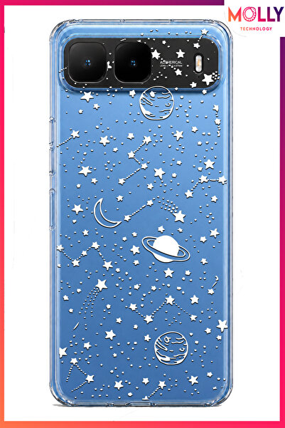 Molly İNFİNİX HOT 60İ 5G İçin Şeffaf Midnight Cosmos Desenli Silikon Kılıf