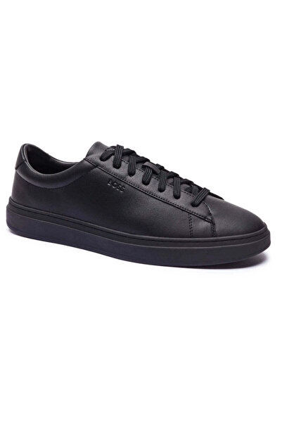 BOSS Erkek Şerit Dikiş Detaylı Hakiki Deri Siyah1 Sneaker