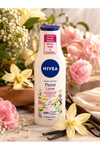 NIVEA Loțiune de Corp Floral Love, Ediție Limitată, Aromă de Vanilie Oriental...