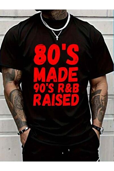 45 BPM تي شيرت مصنوع من القطن بنسبة 100%، تصميم 90's Raised Funny 80's Baby R...
