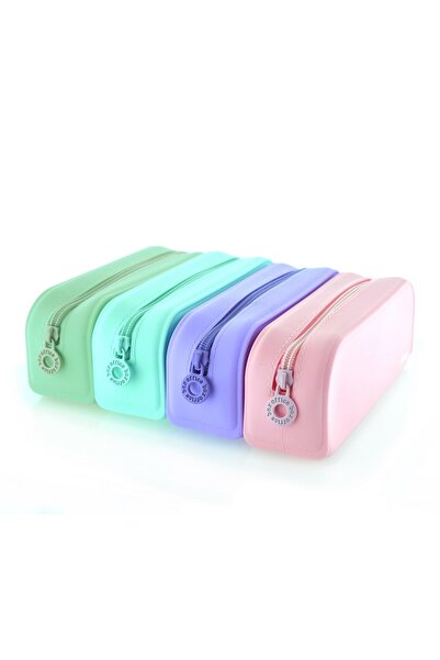 Generic Brand Penar tip etui dreptunghiular Office box, Blush, silicon, diver...