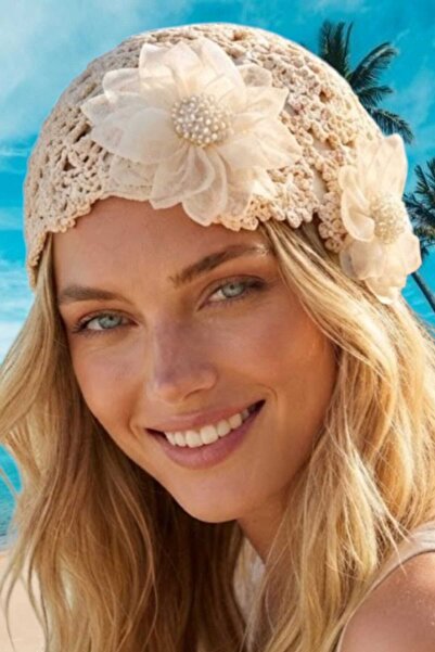 Uniquetrenders Women's Floral Patterned Knitted Beanie Mesh Textured Bohemian...