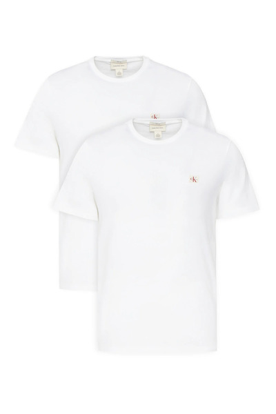 Calvin Klein Men's Brand Logo White-White T-Shirt Suitable for Daily Use