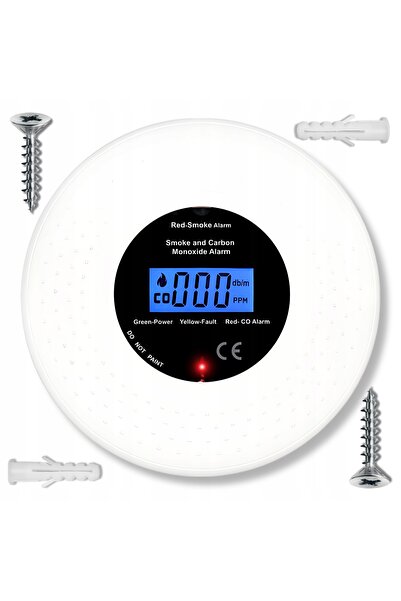 MINEXO Senzor CO, detector de monoxid de carbon și fum, certificat, fără fir