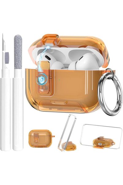 Choice5 for Airpod Pro3 2025 Clear Orange Clear Lock Case for Airpods Pro 3 S...