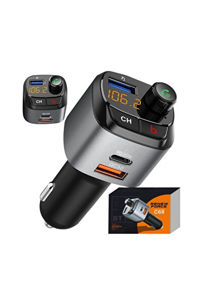 Renew Force Transmițător auto cu încărcător USB de 36W și Bluetooth