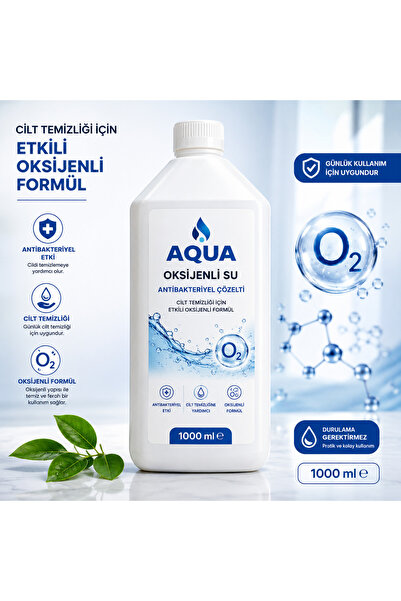 Aqua Karvel Medikal Oksijenli Su 1000 ml Hijyen ve Cilt Temizliği İçin 1 Lt