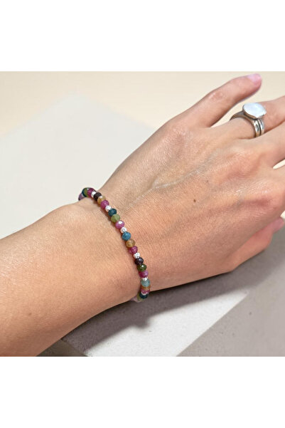 Ezera Multicolored Tourmaline Bracelet with 925 Sterling Silver Magnetic Clas...