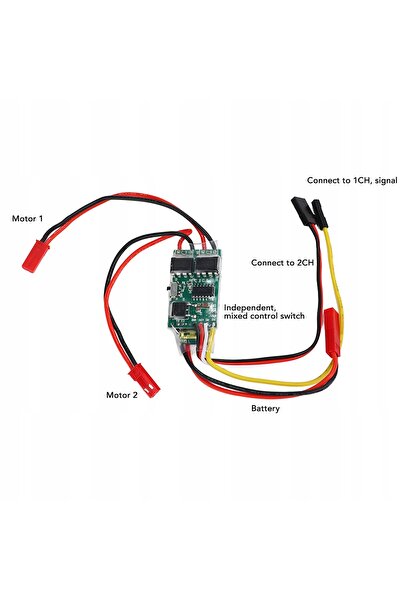 NO BRAND 2 bucăți Controler de viteză ESC cu perii, dual-canal, 5A, pentru RC