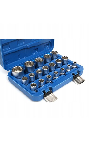NO BRAND Set de chei tubulare 1/2'' 8-32mm 19 piese, tubulare canelate și Torx