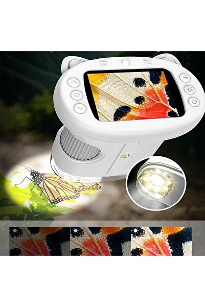 NO BRAND Microscop HD 1000X, Microscop digital optic de buzunar pentru copii,...