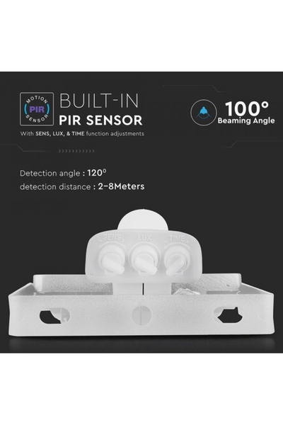 NO BRAND Proiector LED cu senzor de mișcare 30W Samsung Alb V-Tac 3000K Cald