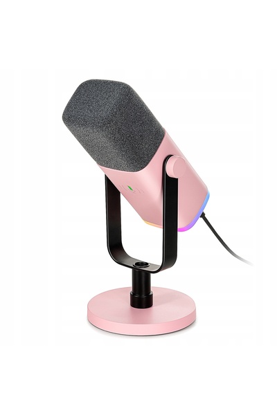 NO BRAND Fifine Am8P Ampligame Usb/Xlr Rgb Pink Pnp Microfon de studio dinamic