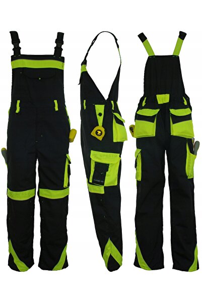 NO BRAND Pantaloni de lucru tip salopetă Negri Classic-Vis 44