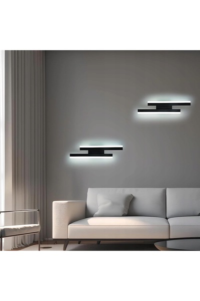 NO BRAND Aplică de perete LED neagră modernă 16W 6500K 1800Lm